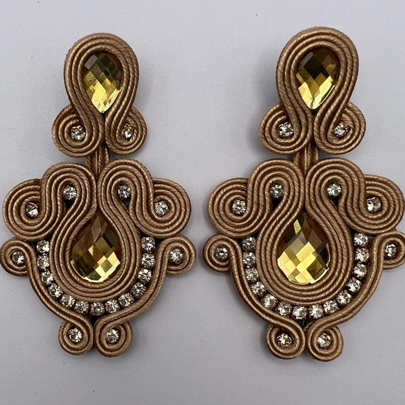 Elegant Oversized Statement Earrings - Wedding Glam Earrings - Prom Earrings - Picture 9 of 9